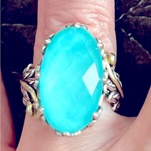 Barbara Bixby Turquoise Faceted Doublet ring